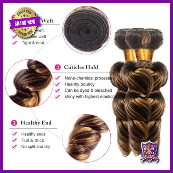 Human Hair Extensions 3 Bundles Brazilian Virgin Loose Wave 50g main image 4